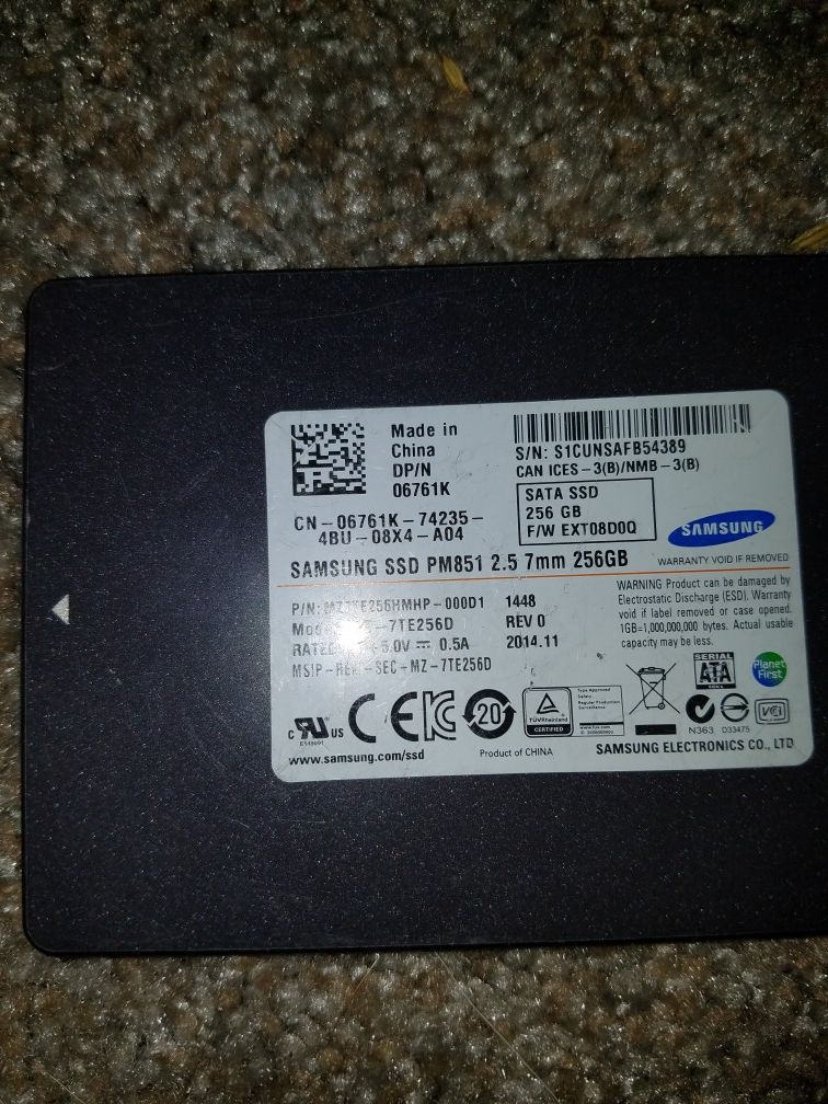 Pm851 ssd 256gb 6gbs samsubg