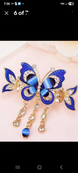 Blue Butterfly Hair Clip