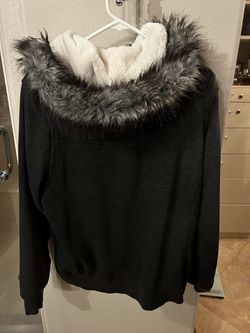 Women's Sweatshirt Leopard Faux Fur Fluffly Pullovers Zipper Long