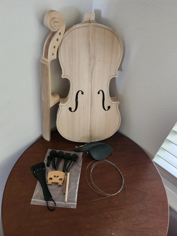 DIY for 4/4 Violin, Build Your Own Fiddle Violin, Full Size, Basswood with Complete Parts and Accessories, Gift for Kids, Students, Beginners