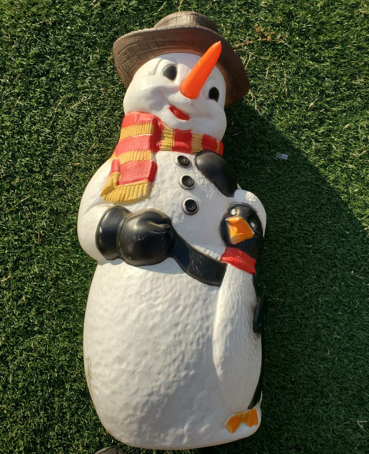 Vintage BLOWMOLD Christmas Lawn Decor Blow Mold Frosty Snowman TPI 2001 Plastic