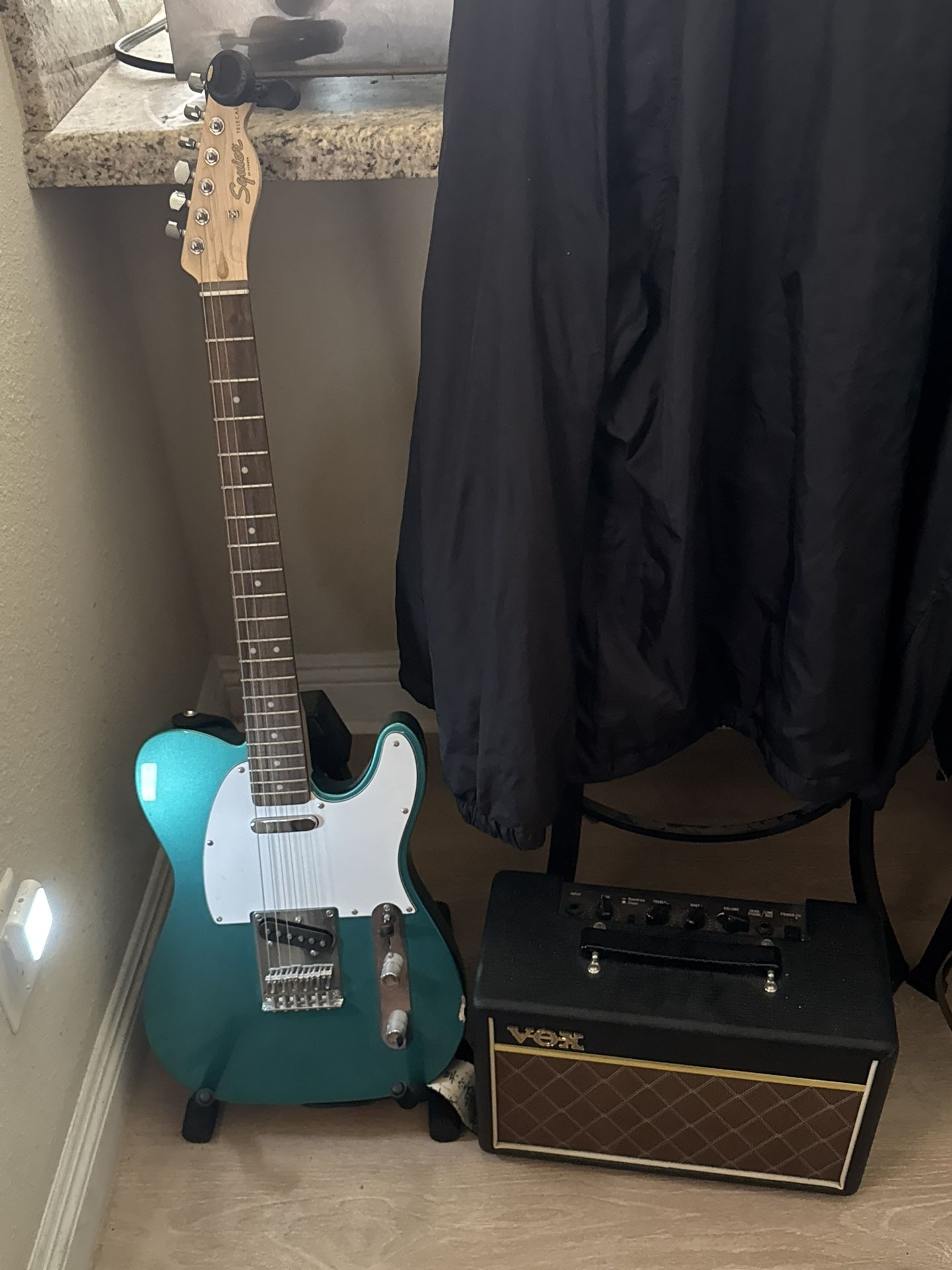 Squier Telecaster and Vox Pathfinder Amp