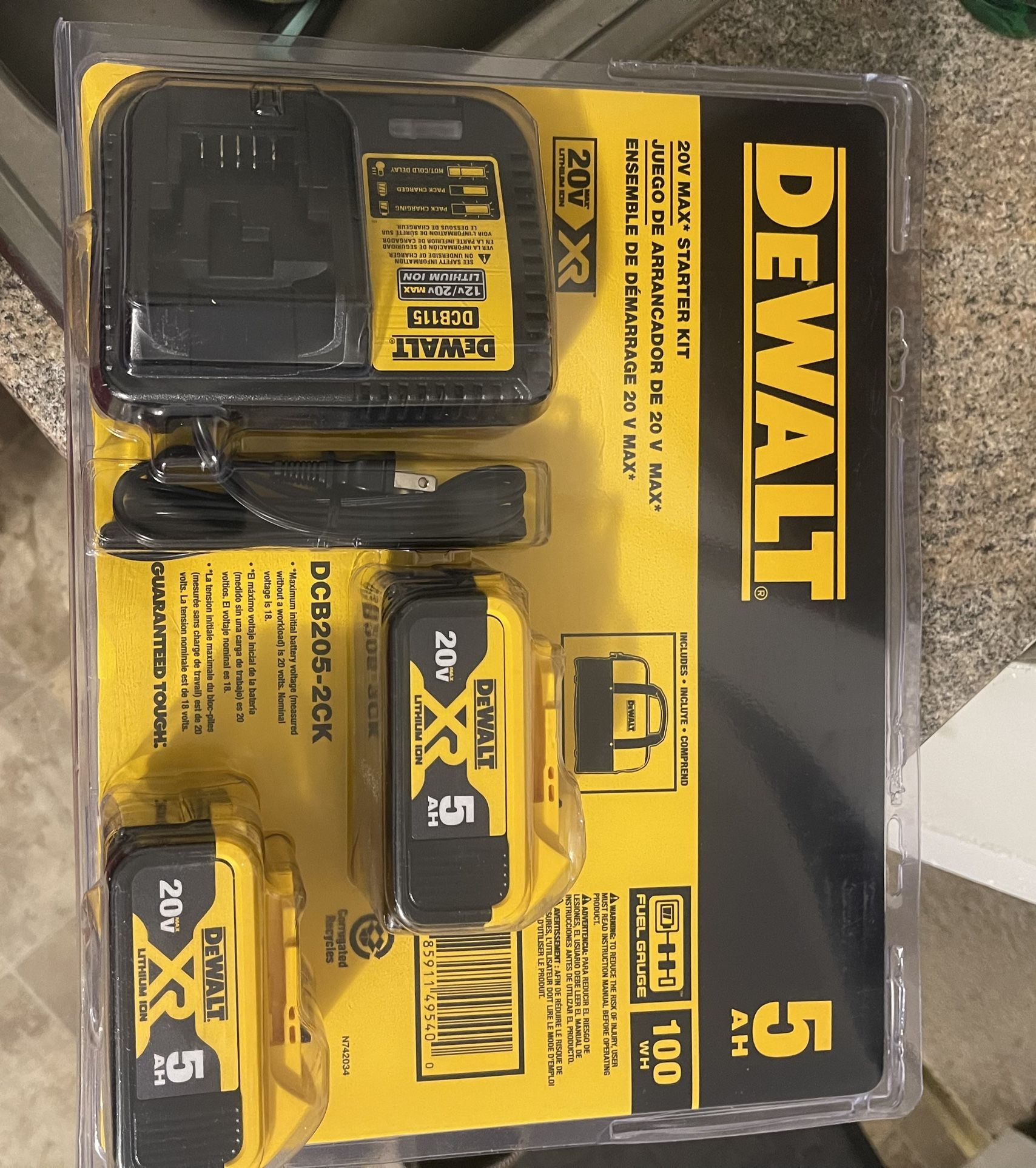 20-Volt MAX Lithium-Ion Battery Adapter Kit with 20-Volt MAX XR Premium Li-Ion 5.0Ah Battery Pack (2-Pack)
