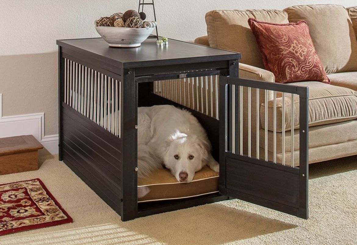 NEW High End XL Dog Crate End Table, Pet Crate, Stainless Steel Tubing & Latched Closure !