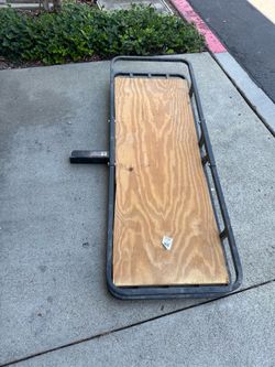 Hitch-Mounted Cargo Carrier with Wood Deck