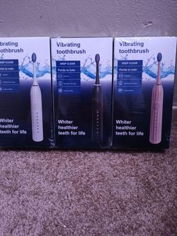 All 3 vibrating toothbrushes in WHITE,BLACK & PINK