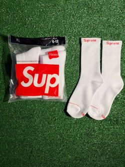 4pk white supreme socks