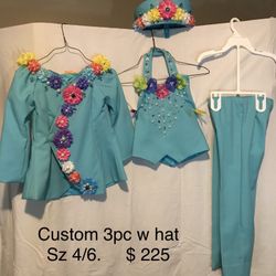 REDUCED!! Girls Pageant Sportswear/ Fun Fashion Beautiful Custom Blue! Child Size 4/6