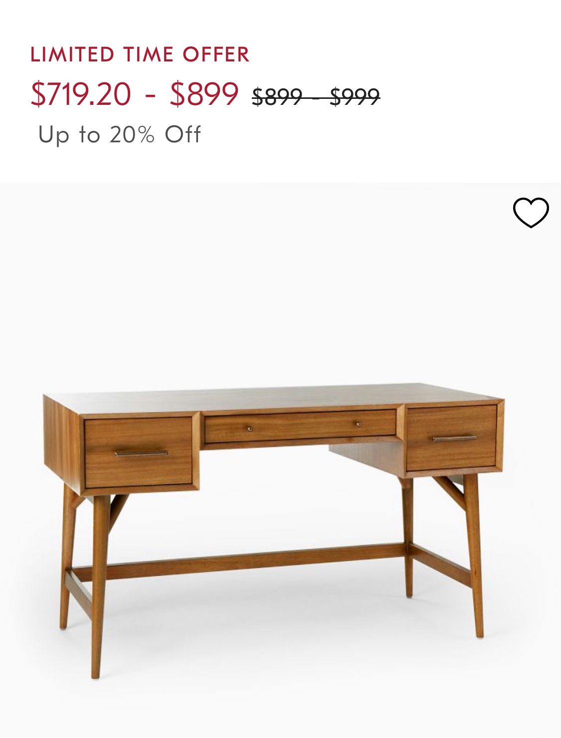 West Elm Mid Century Wood Desk