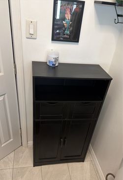 black storage shelf