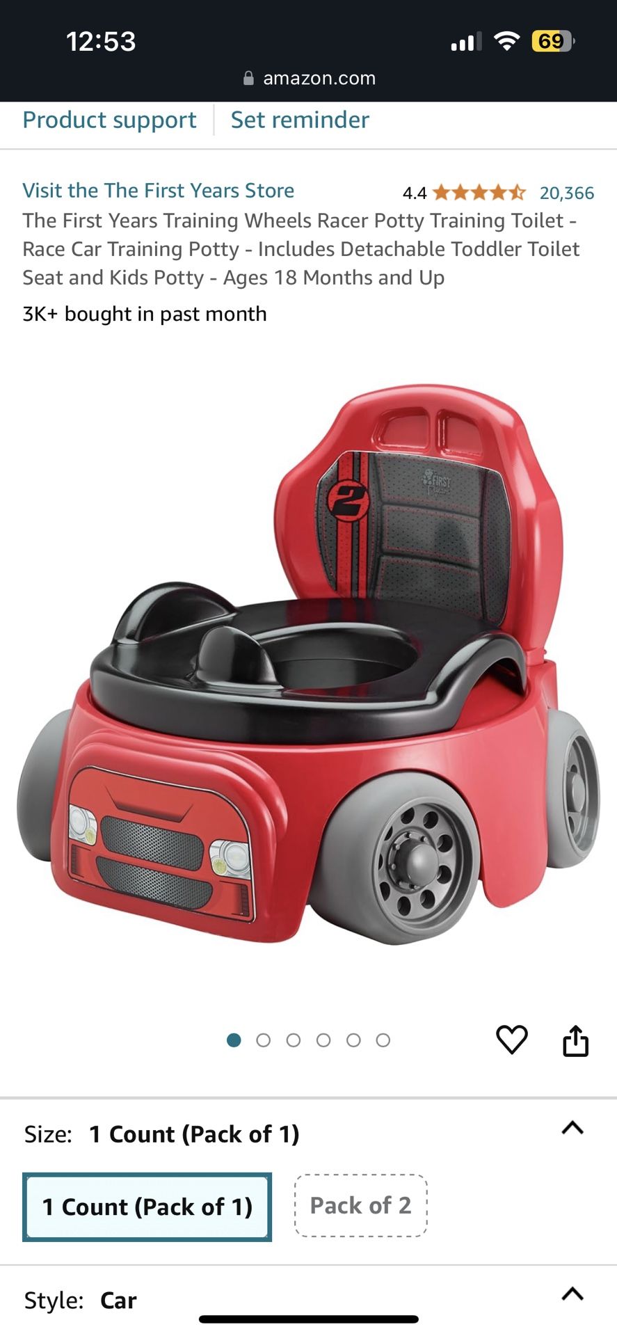The First Years Training Wheels Racer Potty Training Toilet