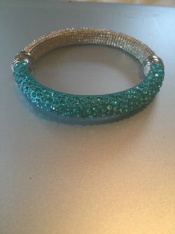 Teal and gold bangle magnetic bracelet