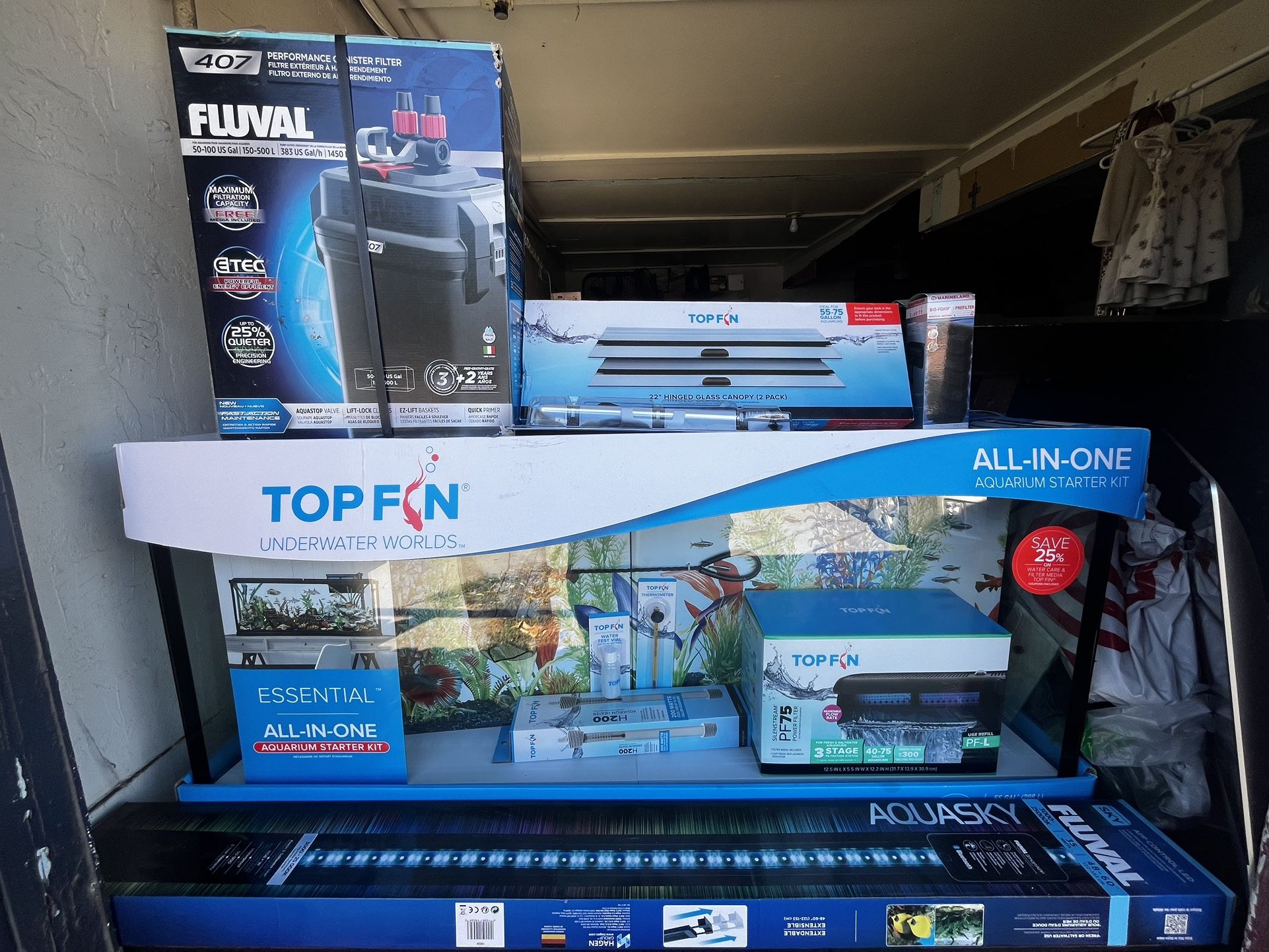 55 gallon fish tank bundle + upgrade items