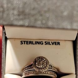 925 Silver Diamond ring Set