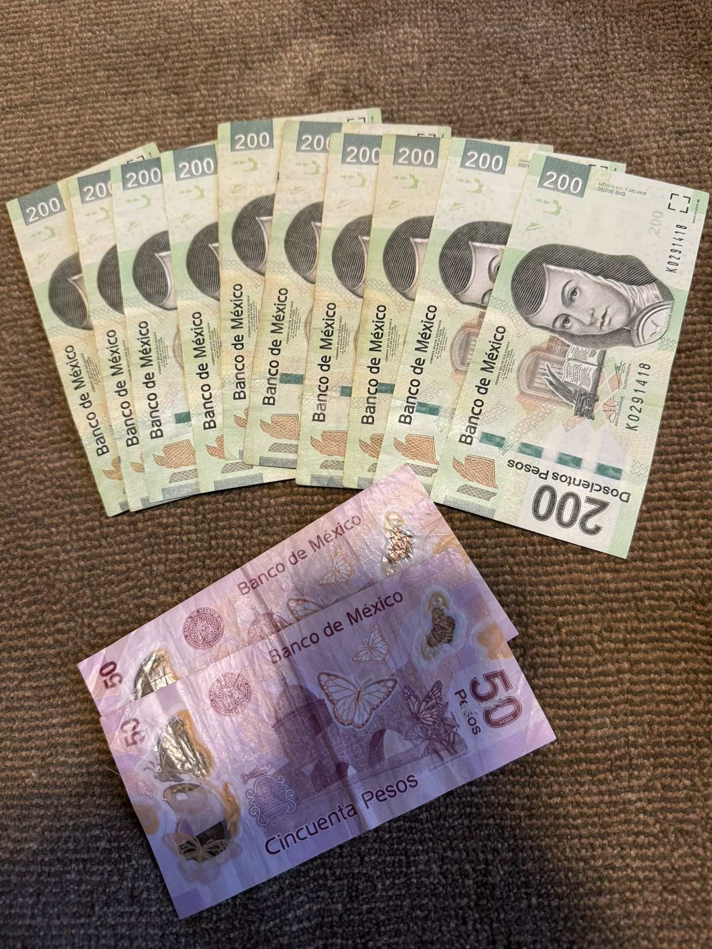 $2100.00 Mexican Pesos