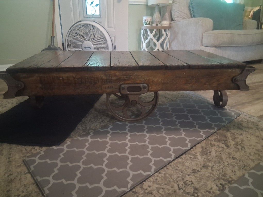 Antique Lineberry Cart Coffee Table