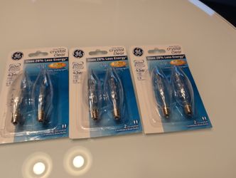 6 GE Candelabra Bulb Lights 60W 750 Lumens