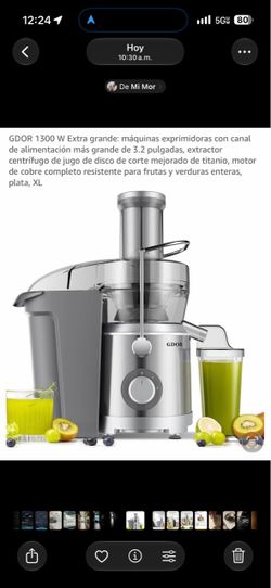 Extractor de Jugos GDOR 1300W Extra Grande (Prácticamente Nuevo)