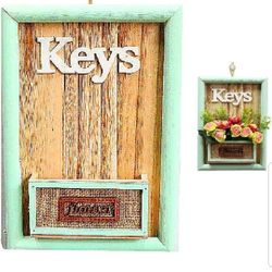 Wood Flower Vase,Wall Hanging Plant Pots, Modern Keys Rectangle Brackets Decoration,Indoor Outdoor On Living Room,Bedroom,Study,Garden,Kitchen,Patio