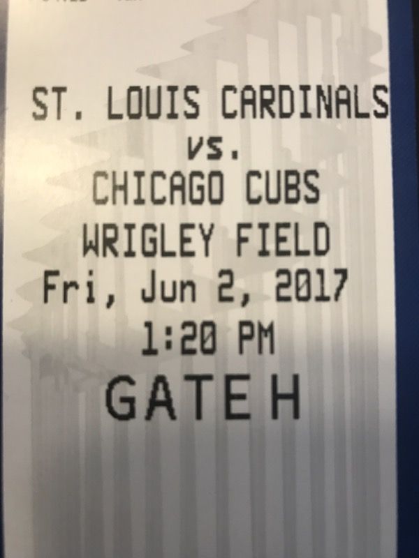 Cubs vs Cardinals Friday June 2nd 1:20 pm 4 tickets available