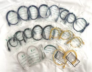 CAT5 CAT5E RJ45 PATCH CABLE ETHERNET LAN MODEM ETHERNET LAN NETWORK PC LOT OF 22
