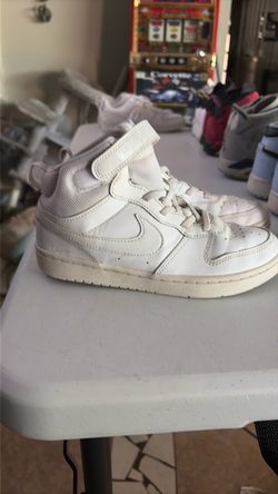 white Nike Court Borough Mid 2 kids basketball sneakers