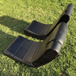 2 X Rocker Gaming Chairs Black Foldable Audio Floor Seat Mesh w Controls