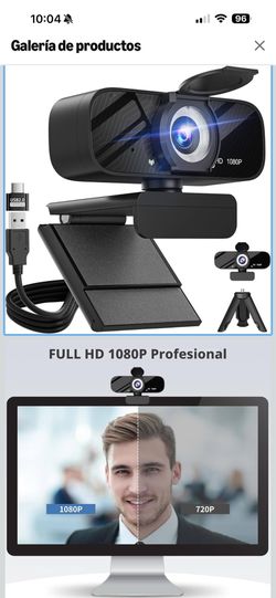 Gohero Cámara web de video Full HD 1080P, cancelación de ruido, cubierta de privacidad, lente gran angular, corrección de luz automática, cámara web U