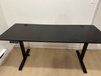 Black Electric Standing Desk with Cable Grommets