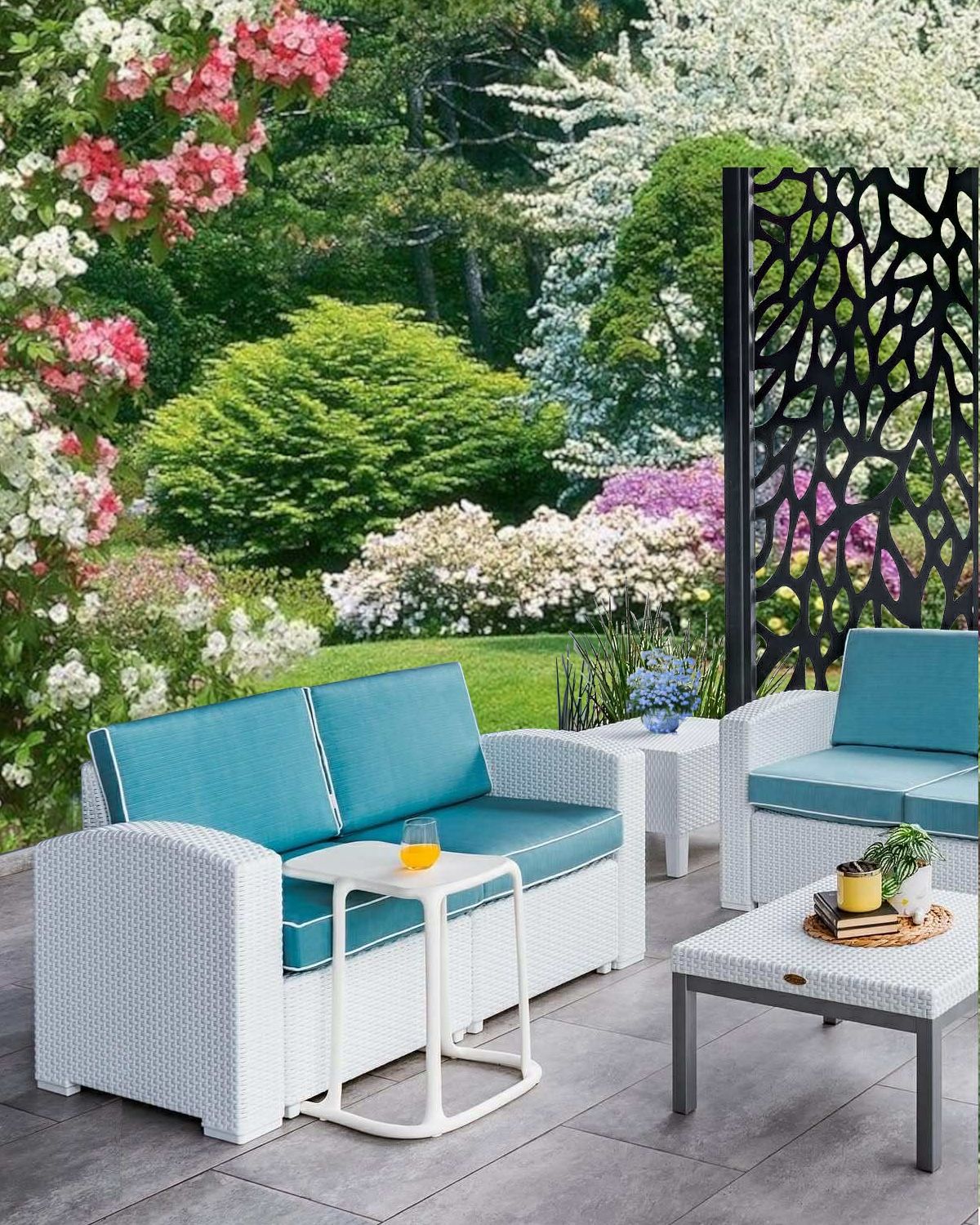 Set de conversación para exteriores de paneles intercambiables Lo