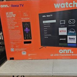 75 Tv $55 Down On Finacing Free Delivery Six Month Warranty. 75 Onn Smart 4k Hdtv 