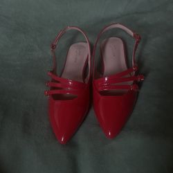 red slingback flats 