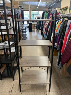 VASAGLE Ladder Shelf 4-Tier Bookshelf Storage Rack Bookcase w/ Steel Frame Industrial Style - Greige / Black