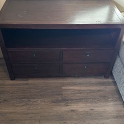 Pottery Barn Rhys Dark Brown Wood Media Storage