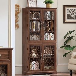 Tall Glass Book Shelf 