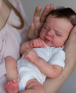 48cm Reborn Doll Baby Doll Full Silicone Vinyl Description Body with 3D Painted Skin Realistic Touch Girl Doll Toy Christmas Gift 