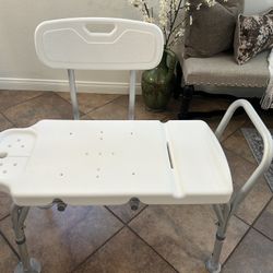Adjustable Shower Chair / Transfer Bench with Backrest