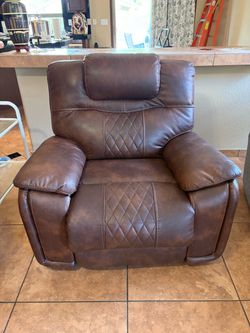 Brown faux Leather Recliner Chair