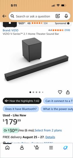 VIZIO V-Series 2.1 Home Theater Sound Bar