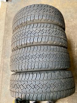 4) 265/70/18 General Grabber APT All Terrain Tires  Load Range C  Tread measures 8-9/32  DOT 4521  $395 for 4  I carry other sizes as well