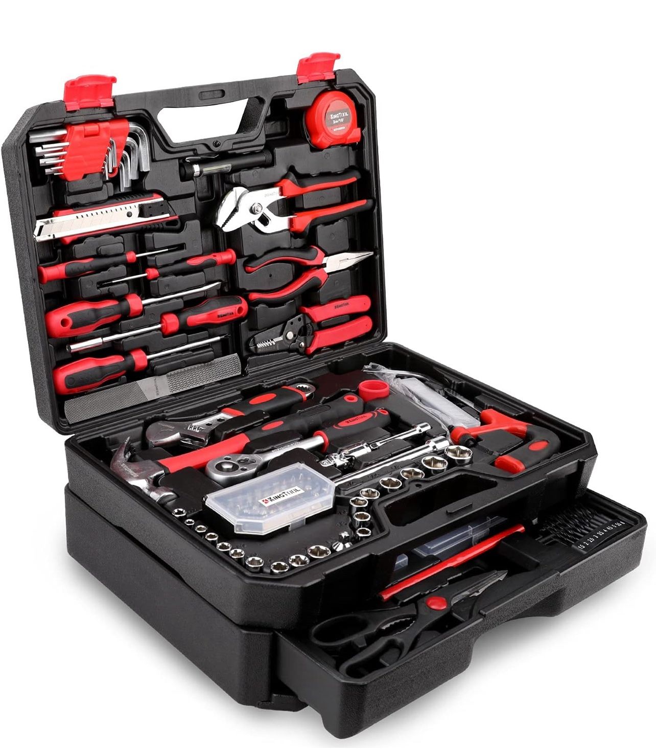 KingTool 325 Piece Home Repair Tool Kit, General Home/Auto Repair Tool Set, Toolbox Storage Case with Drawer, General Household Tool Kit - Perfect for