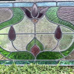 Vintage Stained Glass 25”x16.5”