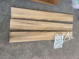 3 wood shelves
