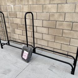 NEW 8FT Firewood Rack Outdoor w/Cover, Heavy Duty Steel Log Rack Wood Holder **FIRM PRICE** **8 Available**