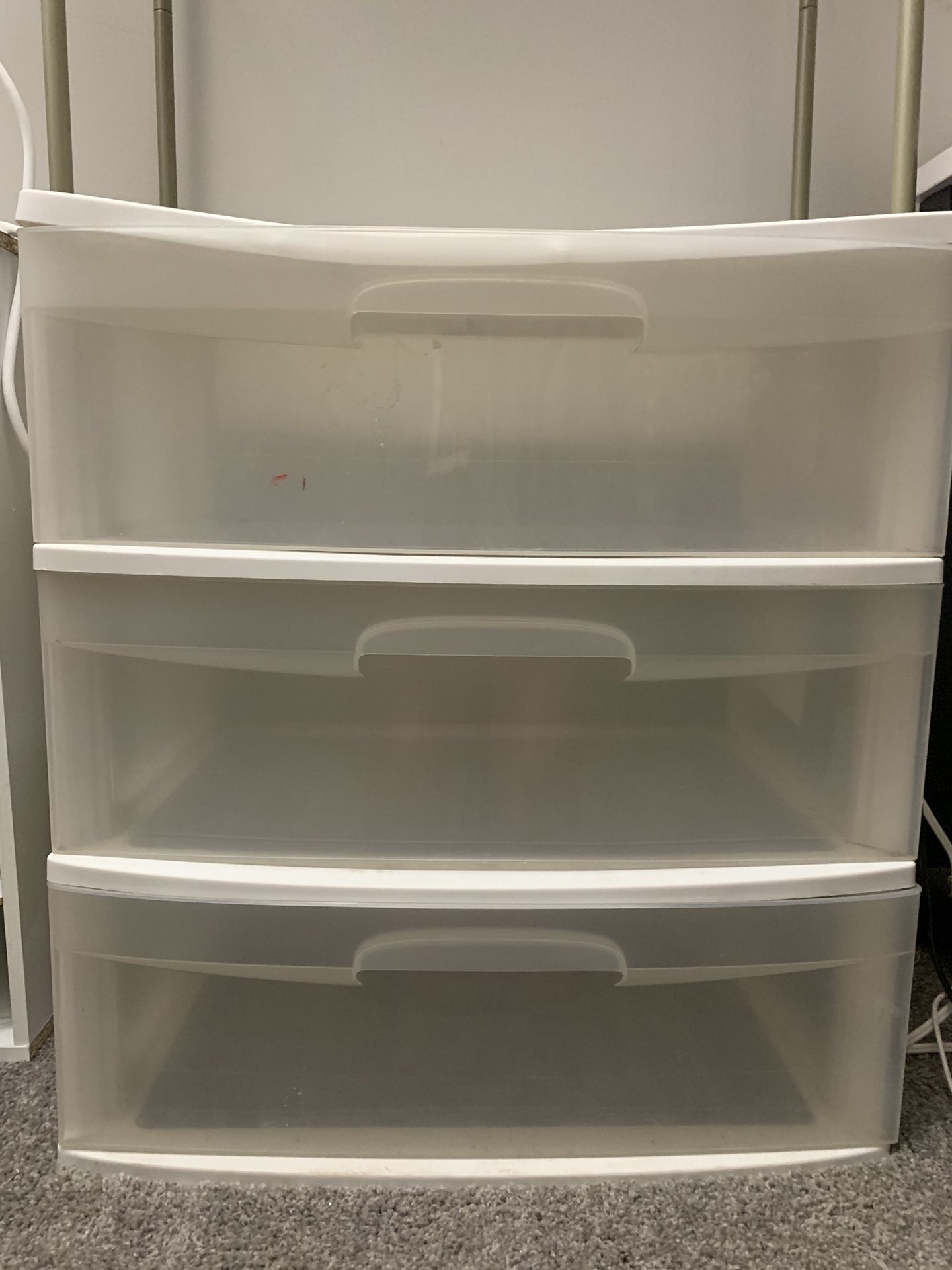 Large 3 drawer plastic storage container