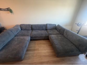 Gray corduroy couch/70”  LG Tv (I’m moving)