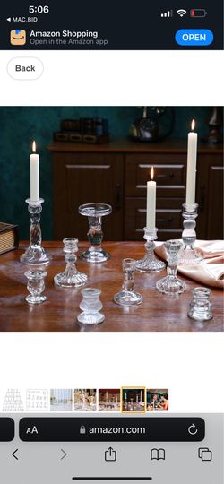 40 crystal candle holders glass tapper clear