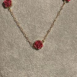 Triple rose Necklace