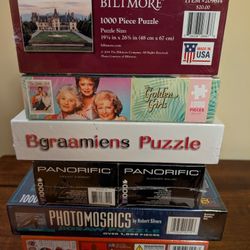 New 1000 Piece Jigsaw Puzzles (White Mountain and Others) - $10 Each