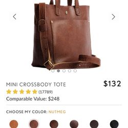 Portland, Leather Mini Tote, Crossbody